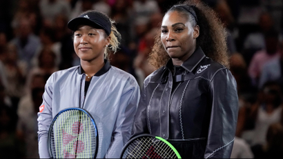 Naomi Osaka and Serena Williams before the US Open final
