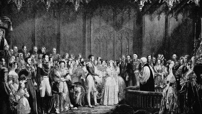 Illustration of British Royal Wedding from 1840s