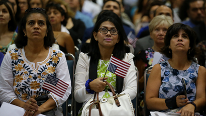 Immigration ceremony in Los Angeles for new United States citizens