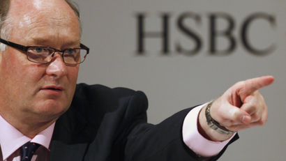 HSBC Group Chairman Douglas Flint attends a news conference in Hong Kong.