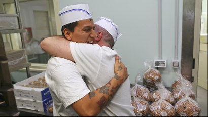 bakers hugging