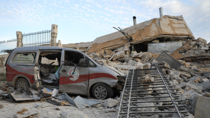 Destroyed hospital in Syria