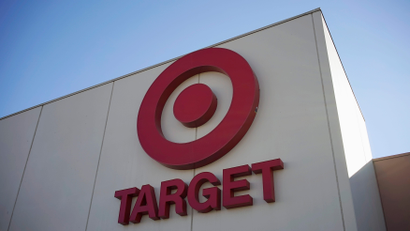 The sign outside the Target store is seen in Arvada, Colorado