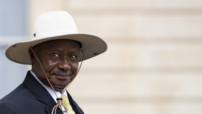 Ugandan President Yoweri Kaguta Museveni Leaves After a Meeting with French President Francois Hollande (not Pictured) at the Elysee Palace in Paris France 19 September 2016 Museveni is in Paris on a State Visit to Improve Trade and Investment Relations Between His Country with France France Paris France Uganda Diplomacy - Sep 2016