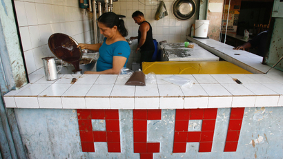 acai from brazil, at a juice stand in the amazon, world cup