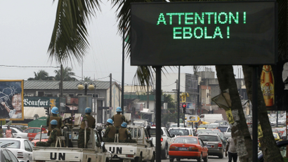 Signs warns of Ebola