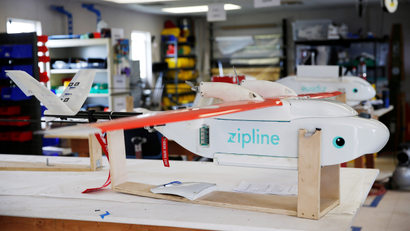 A Zipline drone from 2016 on a table