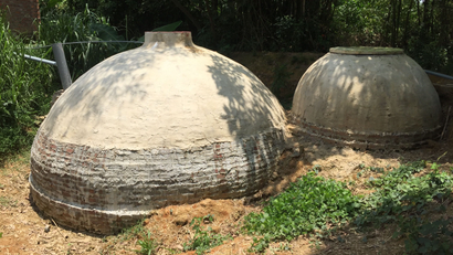 The biodigesters in Hanoi used to turn pig wastes into methane gas.