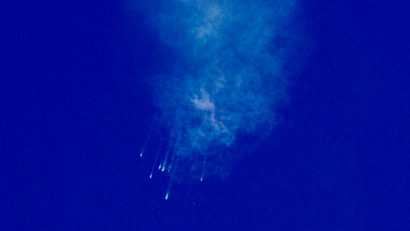 An unmanned SpaceX Falcon 9 rocket explodes after lift-off from Cape Canaveral, Florida, June 28, 2015. The rocket exploded about two minutes after liftoff on Sunday, destroying a cargo ship bound for the International Space Station, NASA said.