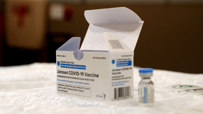 Johnson & Johnson COVID-19 vaccine is administered in Bay Shore, NY