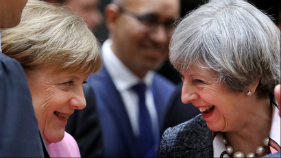 British Prime Minister Theresa May and German Chancellor Angela Merkel