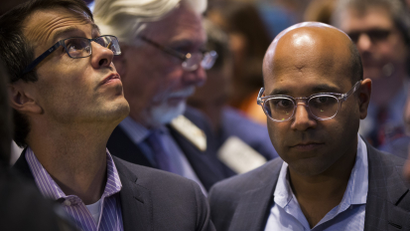 Wayfair CEO Niraj Shah (right) with the company's cofounder Steve Conine