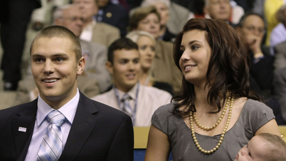 Track Palin, son of Sarah Palin, during the Republican National Convention in St. Paul, Minn., Wednesday, Sept. 3, 2008. (AP Photo/Charles Rex Arbogast)