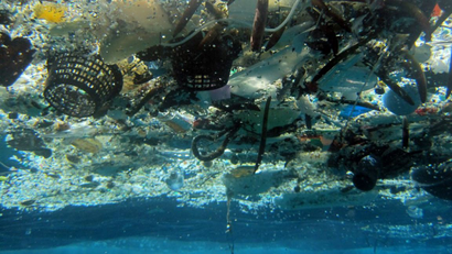 This 2008 photo provided by NOAA Pacific Islands Fisheries Science Center shows debris in Hanauma Bay, Hawaii. A study released by the Proceedings of the National Academy of Sciences on Monday, June 30, 2014, estimated the total amount of floating plastic debris in open ocean at 7,000 to 35,000 tons. The results of the study showed fewer very small pieces than expected. (AP Photo/NOAA Pacific Islands Fisheries Science Center pollution plastic missing trash litter mesopelagic fish