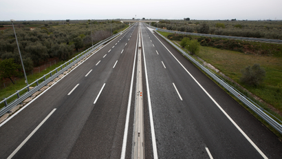 An empty highway in southern Italy.