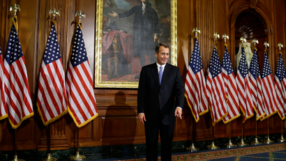 House Speaker John Boehner of Ohio points in Washington.