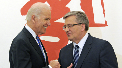 Joe Biden, Polish president Bronislaw Komorowski