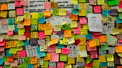 Post-It notes at Hong Kong protests.