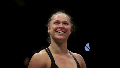 Ronda Rousey of the U.S. smiles after defeating Bethe Correia of Brazil during their Ultimate Fighting Championship (UFC) match, a professional mixed martial arts (MMA) competition in Rio de Janeiro, Brazil August 1, 2015.
