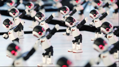 group of dancing robots