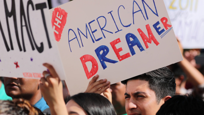 Students gather in support of DACA at the UC in Irvine, California