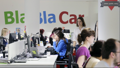 BlaBlaCar workers at the company headquarters in Paris