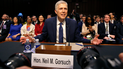 Supreme Court nominee judge Gorsuch attends his Senate Judiciary Committee confirmation hearing in Washington.