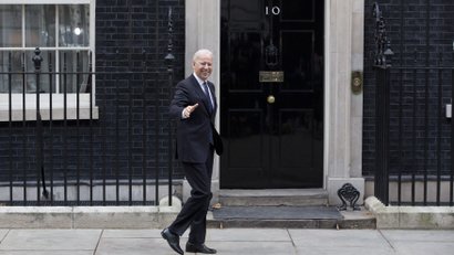 Joe Biden arrives in Downing Street