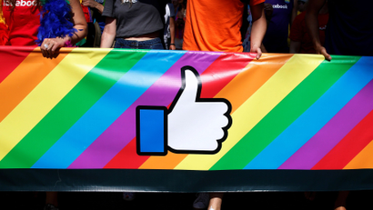 Employees of Facebook march in the annual NYC Pride parade in New York City, New York, U.S., June 26, 2016.