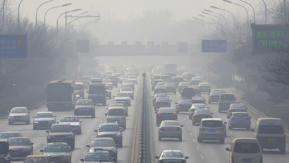 Beijing traffic smog