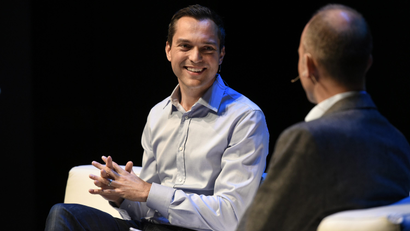 Airbnb's Nathan Blecharczyk at Quartz's The Next Billion conference on Oct. 13, 2016.
