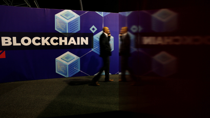 A man at a blockchain conference