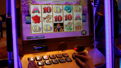 A slot machine is pictured at Solaire Casino in Pasay City, Metro Manila