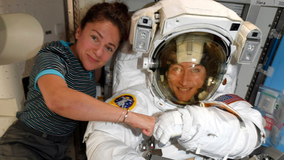 Astronauts Christina Koch and Jessica Meir