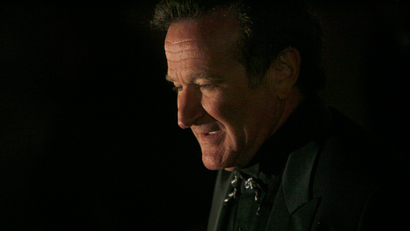 Actor Robin Williams arrives at singer-songwriter Elton John's 60th birthday party in New York March 24, 2007.