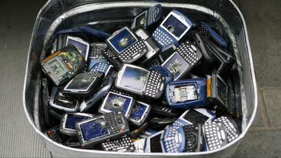 phones in trash