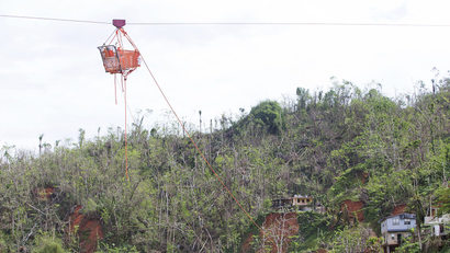 aid delivery by zip line in utuado puerto rico after hurricane maria