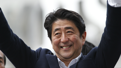 Shinzo Abe Japan campaigning