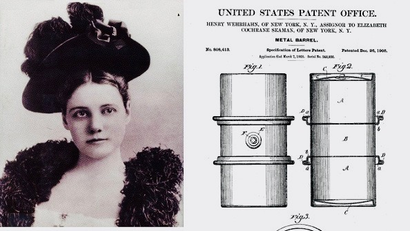 Nellie Bly and her oil drum patent.