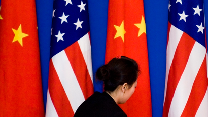 chinese and us flags