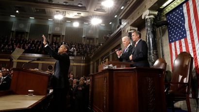 President Barack Obama before giving the 2013 State of the Union.