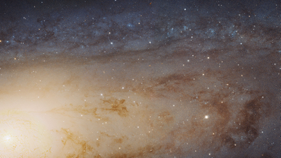 Cropped from full photo of Andromeda galaxy taken by the Hubble telescope.