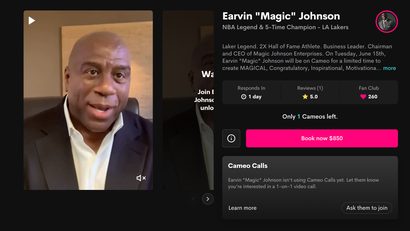 Magic Johnson's Cameo profile