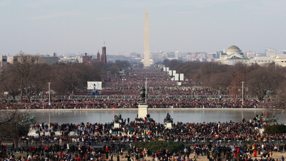 The National Mall is seen in Washington prior to the inauguration ceremony in Washington