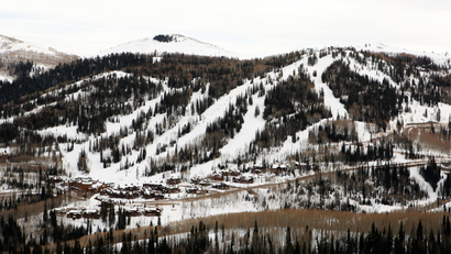 A snow covered ski resort in Utah.