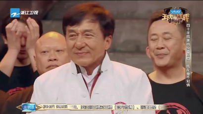Jackie Chan broke into tears as he saw team members from Jackie Chan Stunt Team in January,2017.