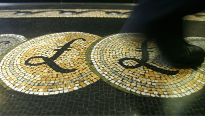 Mosaic of British pound signs
