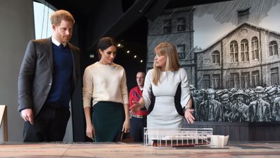 Prince Harry and Meghan Markle visit Titanic Belfast maritime museum in Belfast, Northern Ireland March 23, 2018.