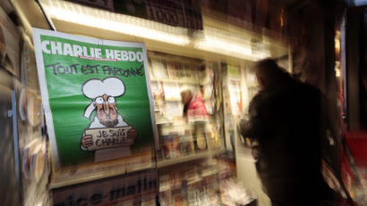 the front page of the new issue of sold-out satirical French weekly Charlie Hebdo