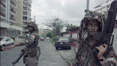 American soldiers in Panama City, Jan. 1990